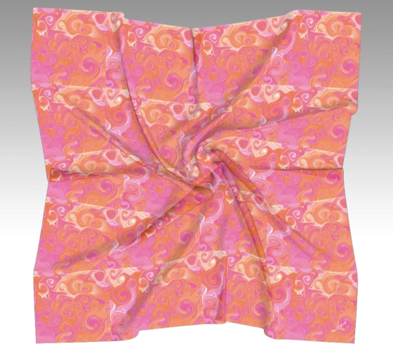 Swirly Grid Silk Scarf