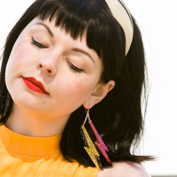 BOWIE MULTI-BOLT Asymmetrical Earrings