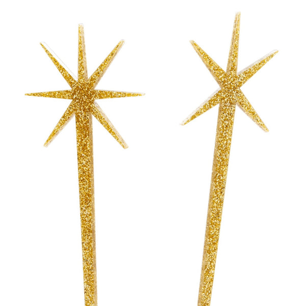 Gold Glitter Starburst Hairsticks
