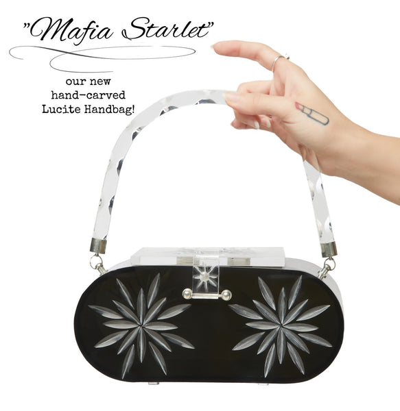 Black Lucite Starburst Hairsticks