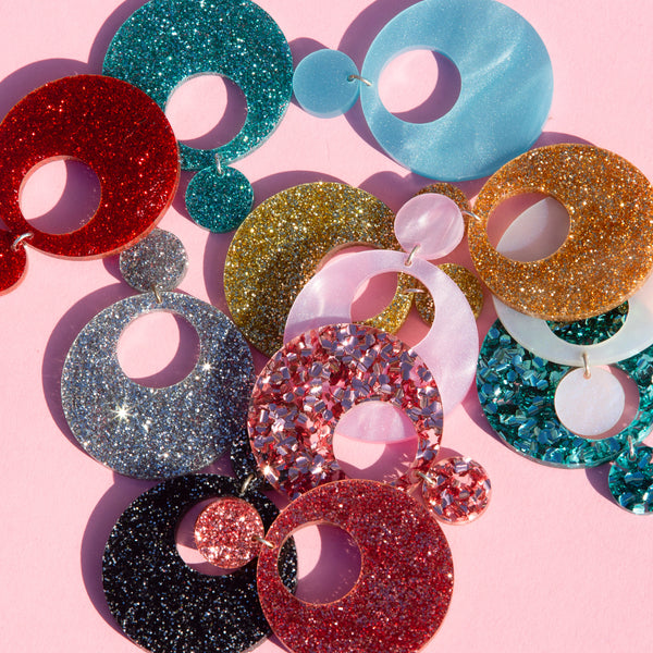 ECLIPSE Earrings - CHUNKY GLITTER COLORS