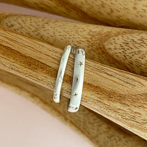 Engraved Starburst Ring 3mm