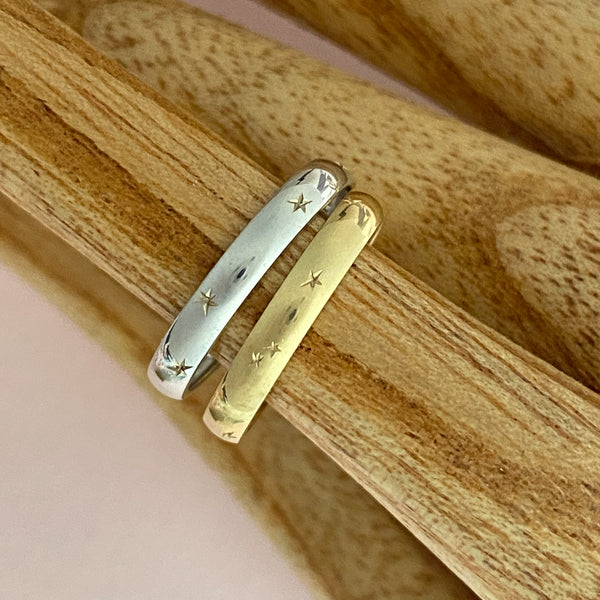 Engraved Starburst Ring 3mm