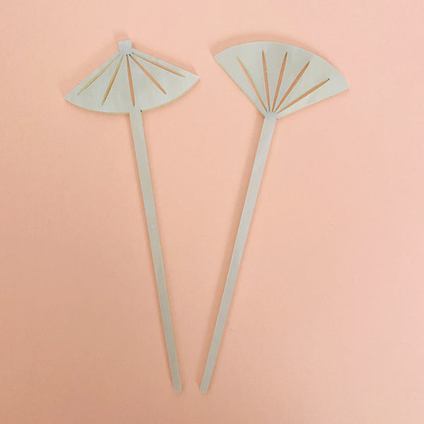 Fan and Parasol Hairsticks/ Cocktail Swizzles