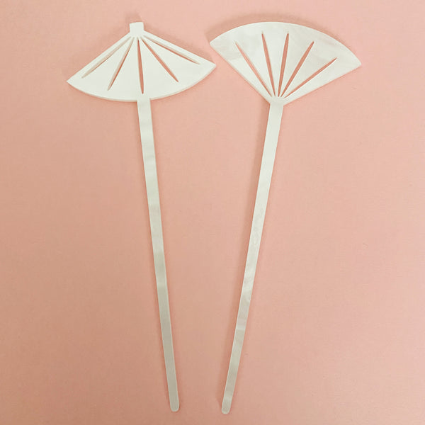 Fan and Parasol Hairsticks/ Cocktail Swizzles