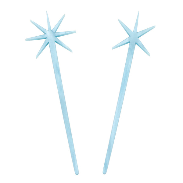 Sky Pearlized Starburst Hairsticks