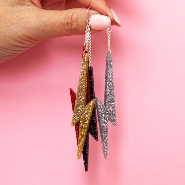 BOWIE MULTI-BOLT Asymmetrical Earrings