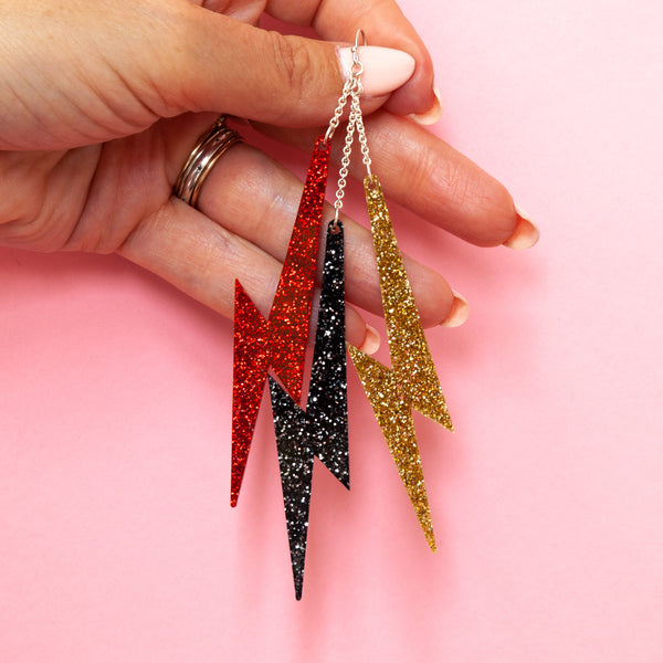 BOWIE MULTI-BOLT Asymmetrical Earrings