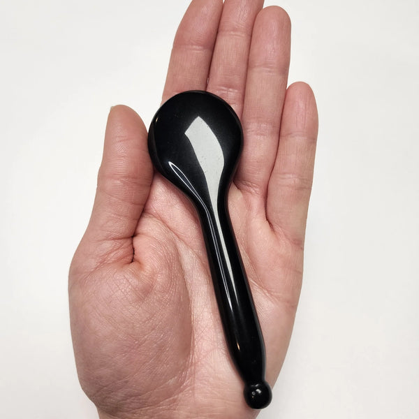 Obsidian Gua Sha Spoon