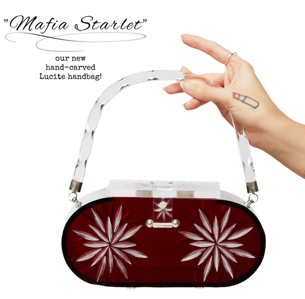 Red Lucite Starburst Hairsticks