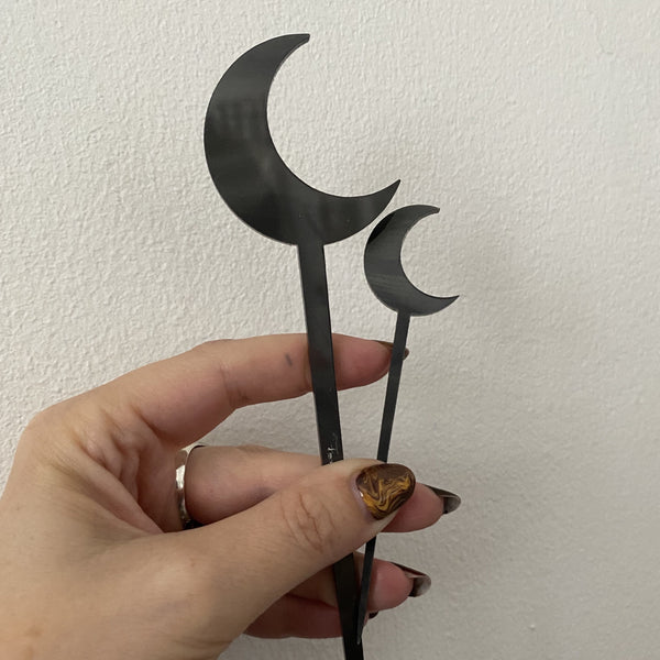 Crescent Moon Cocktail Swizzle and Cocktail Pick Set
