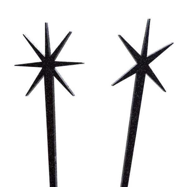 Black Glitter Starburst Cocktail Swizzles