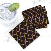 Cocktail Napkin Set - Pink & Mustard on Black