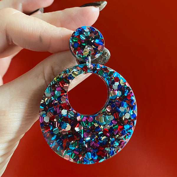 ECLIPSE Earrings - CHUNKY GLITTER COLORS