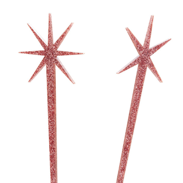 Pink Glitter Starburst Hairsticks