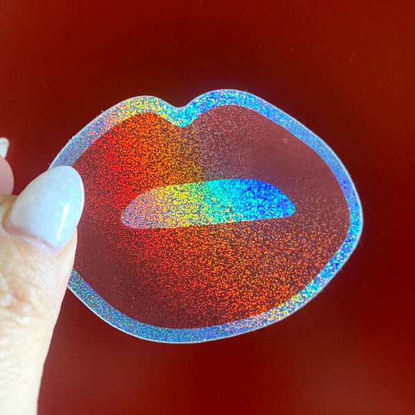 Hedwig Glitter Lips Sticker by Fox & Doll