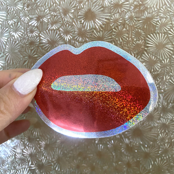 Hedwig Glitter Lips Sticker by Fox & Doll