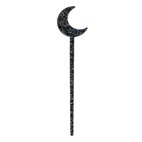 Bat and Crescent Moon Cocktail Swizzle/Hairstick Set