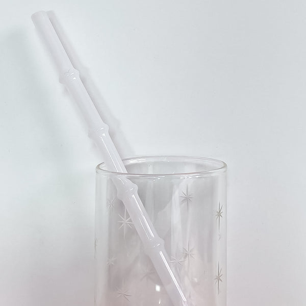 Milky Quartz Tiki Bamboo Glass Straw