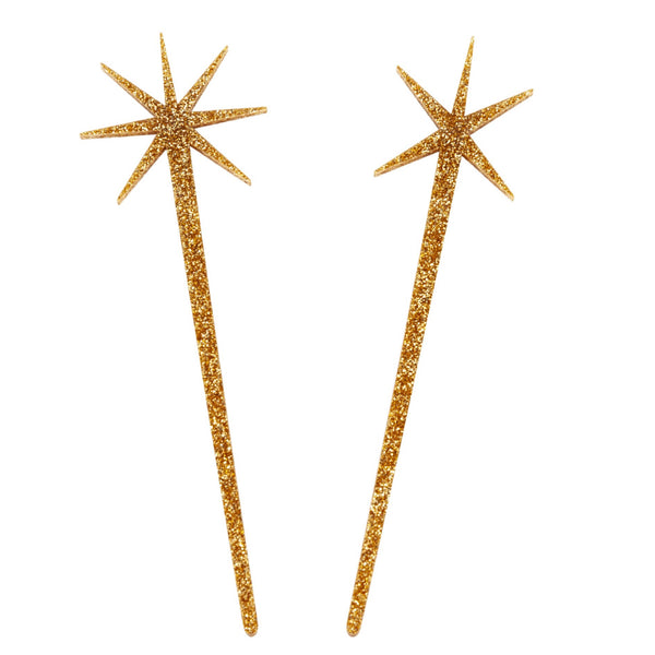 Sand Glitter Starburst Hairsticks