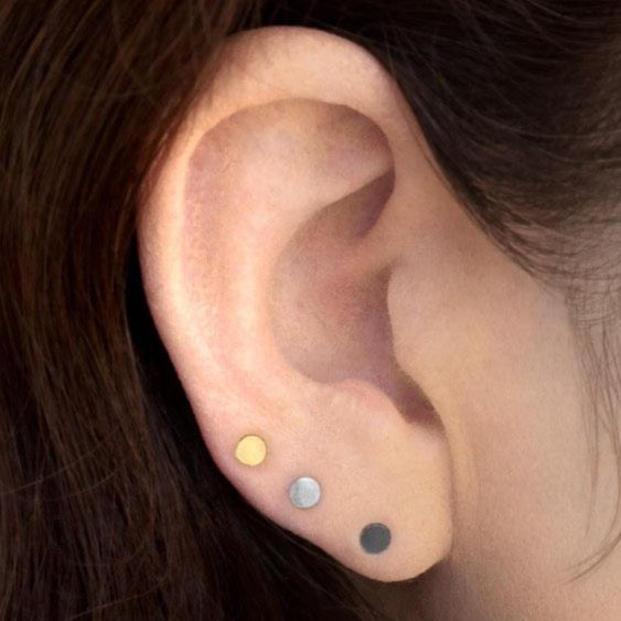Three Pairs of Tiny Dot Stud Earrings