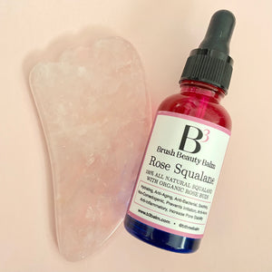 Gua Sha Stone and Rose Squalane set
